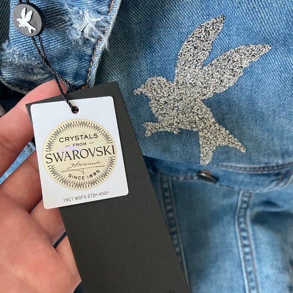 ⭐Host Pick⭐ One Teaspoon "LA FEMME" Denim Jacket with Swarovski Crystals - NWT - Picture 4 of 6